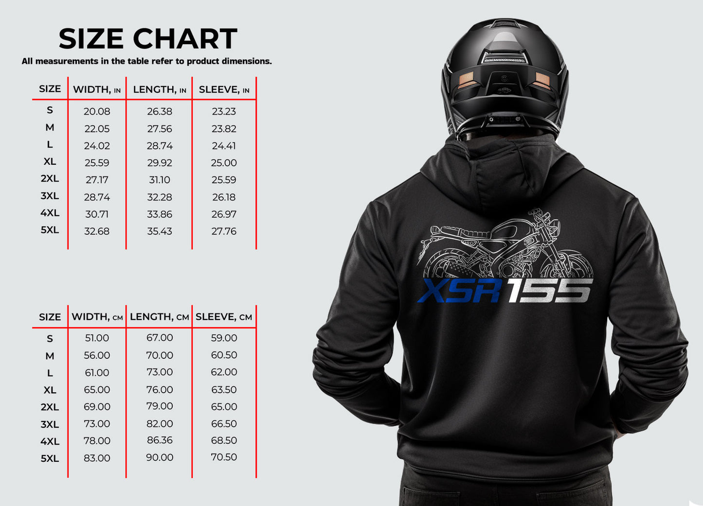 Yamaha XSR 155 2019 - 2025 Inspired Hoodie - Motorcycle Sweatshirt for Riders