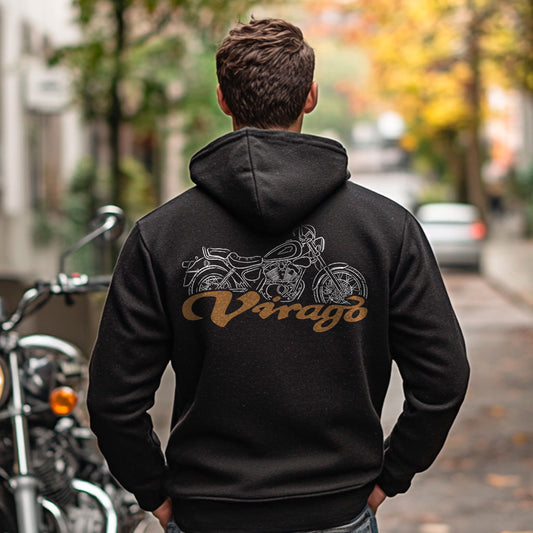 Yamaha XV125 Virago 1997 - 2004 Inspired Zip Hoodie - Zip Up Motorcycle Sweatshirt for Riders