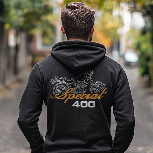 Yamaha XV400 1983 - 1994 Inspired Zip Hoodie - Zip Up Motorcycle Sweatshirt for Riders