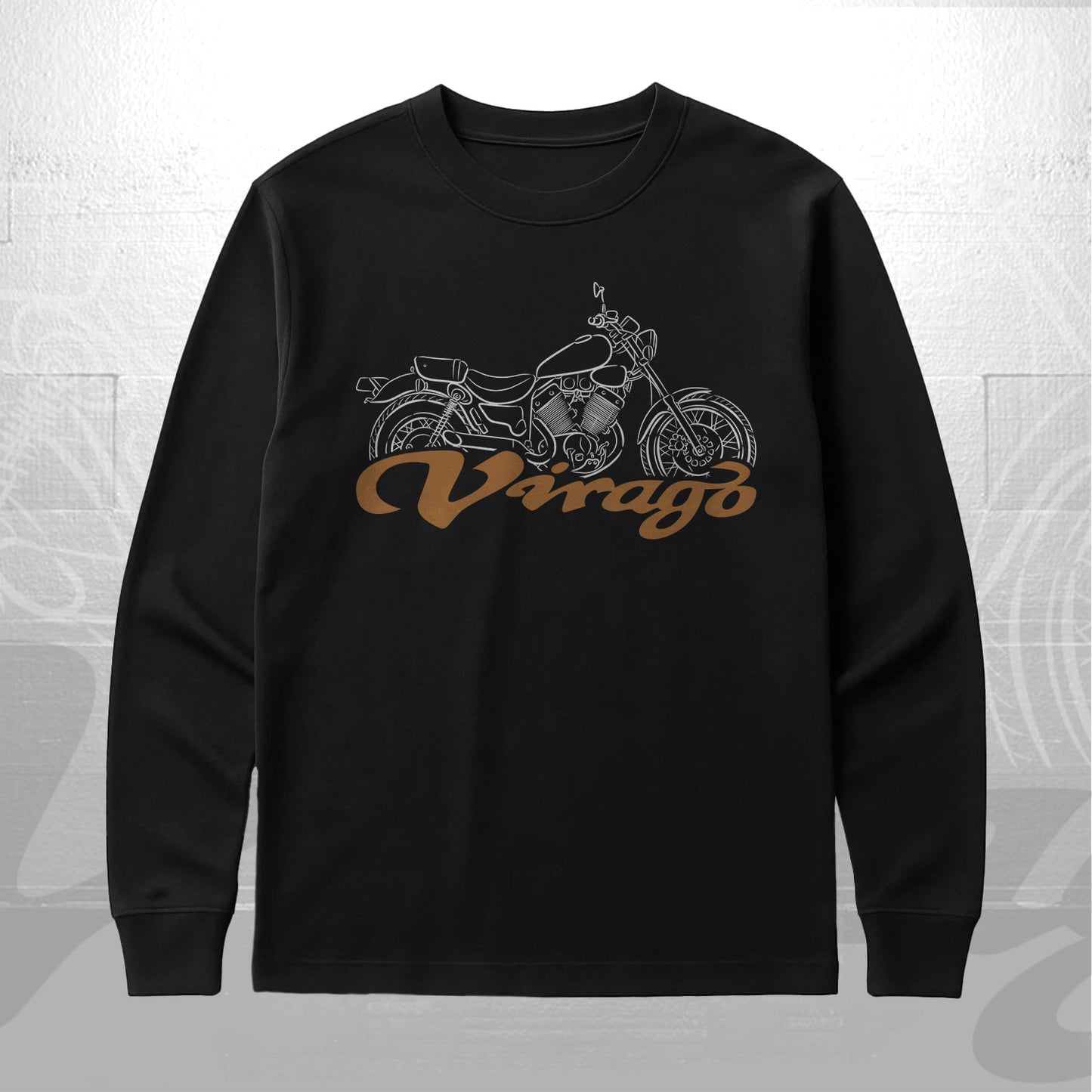 Yamaha XV400 Virago 1987 - 1994 Inspired Long Sleeve T-Shirt - Long-Sleeve Motorcycle Tee Shirt for Riders