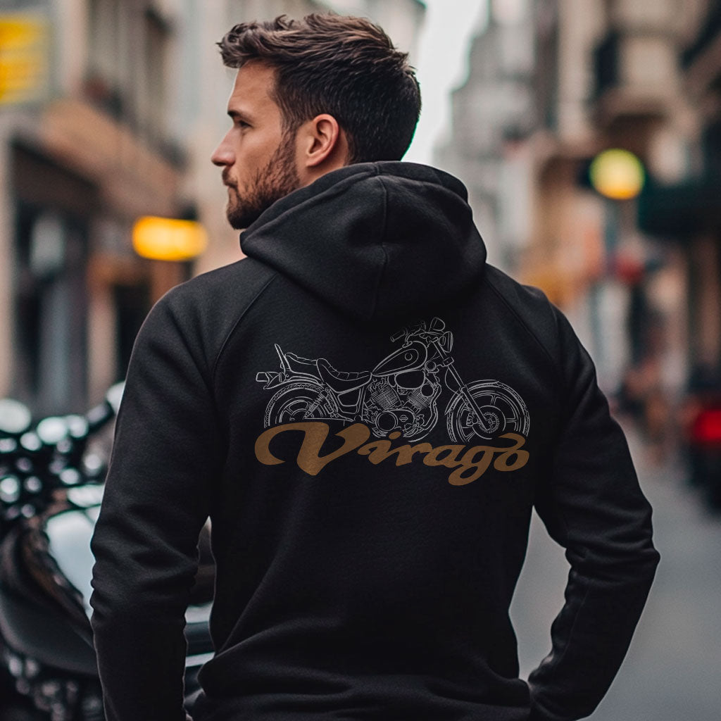 Yamaha XV700 Virago 1984 - 1987 Inspired Zip Hoodie - Zip Up Motorcycle Sweatshirt for Riders