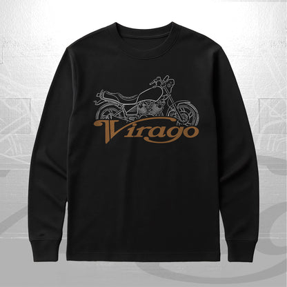 Yamaha XV920 Virago 1981 - 1983 Inspired Long Sleeve T-Shirt - Long-Sleeve Motorcycle Tee Shirt for Riders