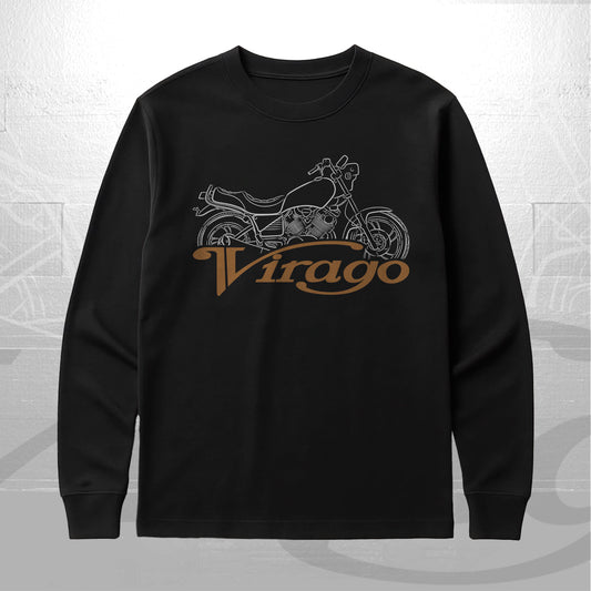 Yamaha XV920 Virago 1981 - 1983 Inspired Long Sleeve T-Shirt - Long-Sleeve Motorcycle Tee Shirt for Riders