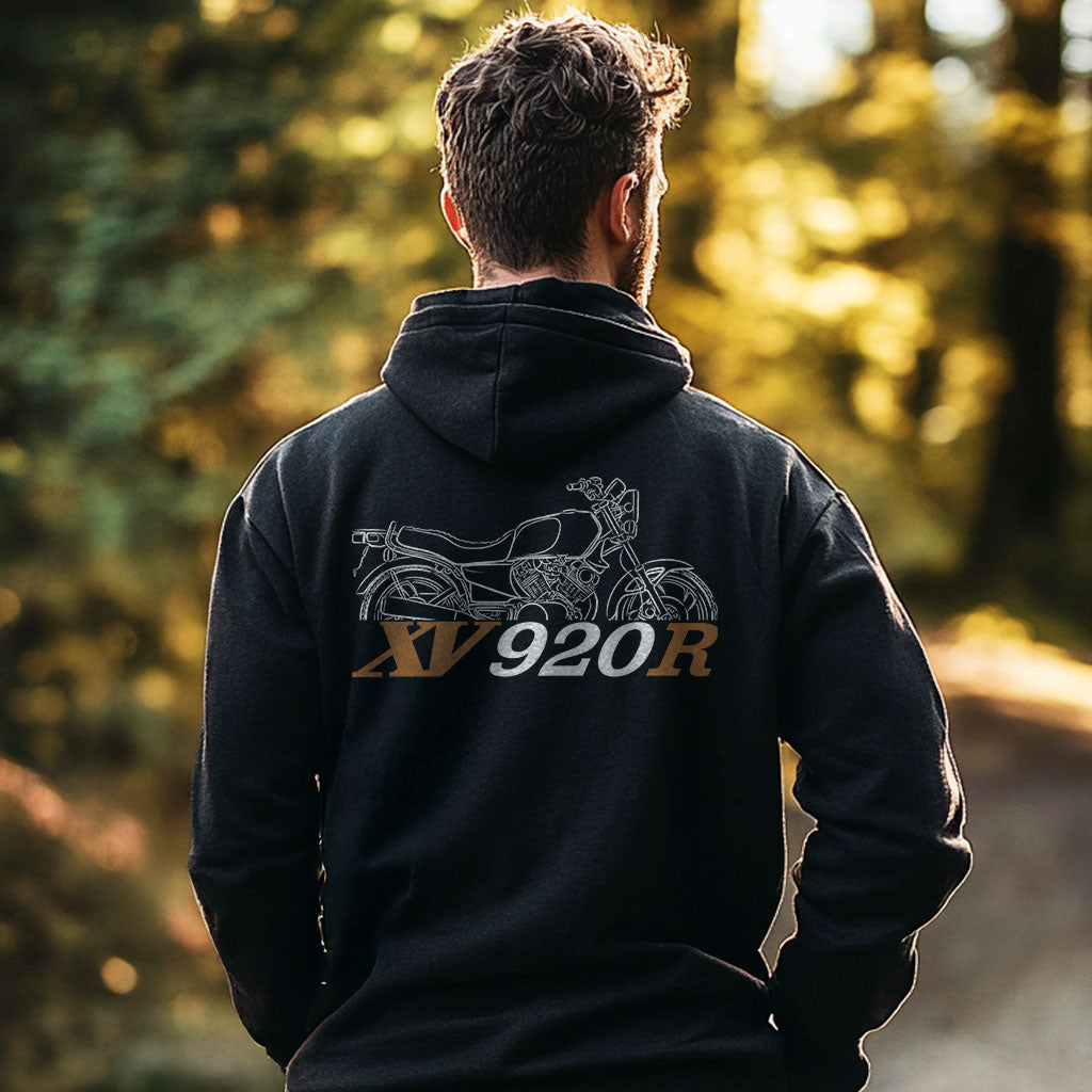 Yamaha XV920R 1981 - 1982 Inspired Zip Hoodie - Zip Up Motorcycle Sweatshirt for Riders