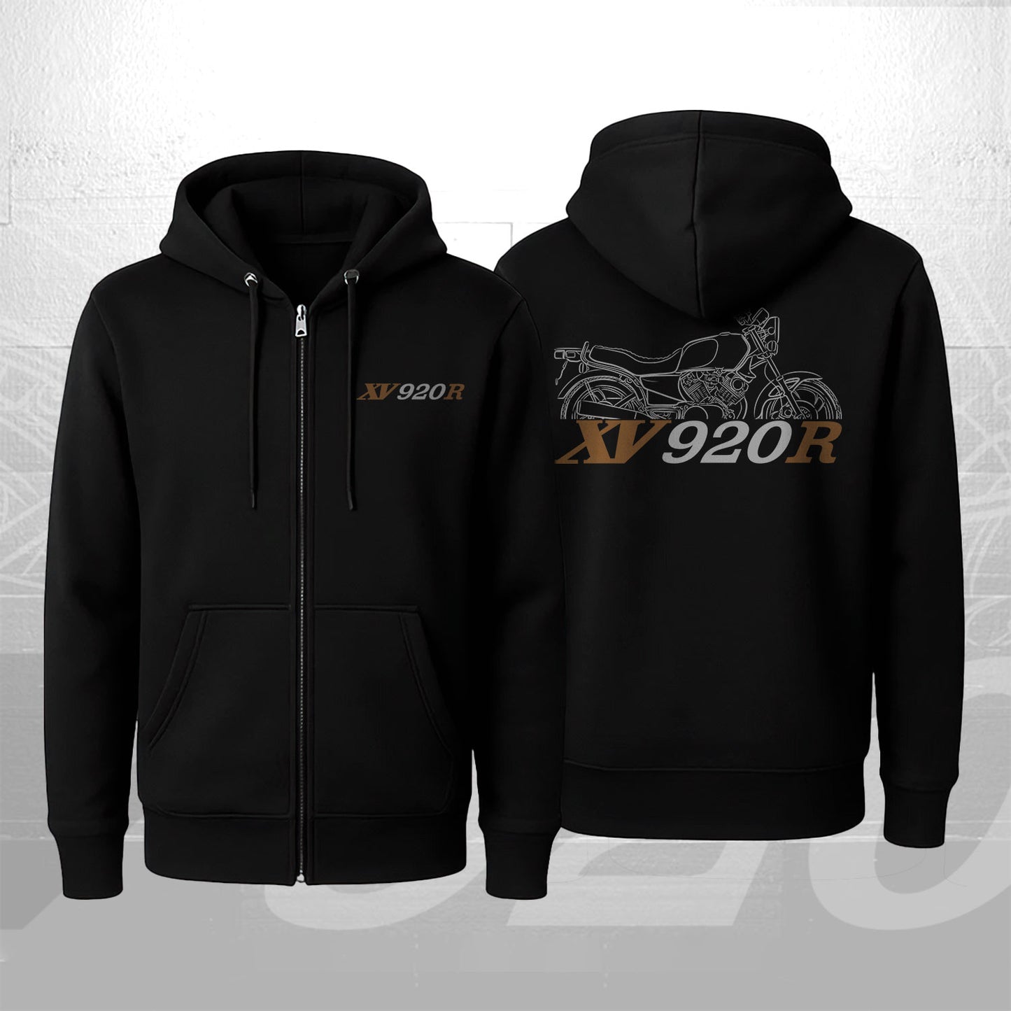 Yamaha XV920R 1981 - 1982 Inspired Zip Hoodie - Zip Up Motorcycle Sweatshirt for Riders