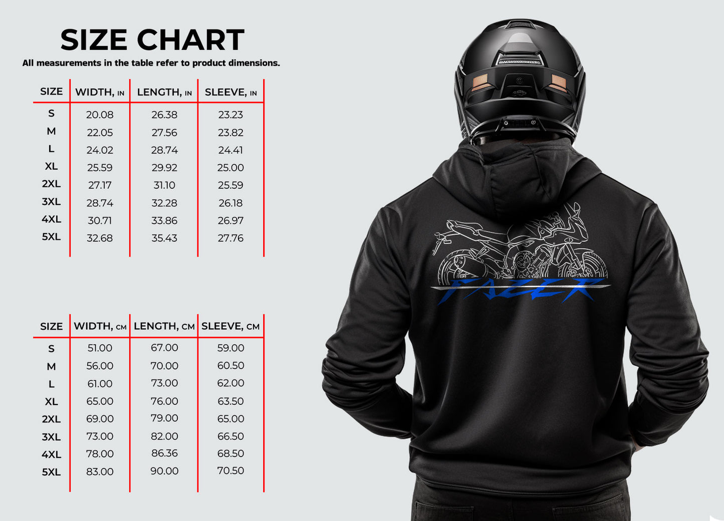 Yamaha FZ1 Fazer Inspired Hoodie - Motorcycle Sweatshirt for Riders