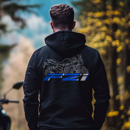 Yamaha FZ1-S 2012 - 2015 Inspired Zip Hoodie - Zip Up Motorcycle Sweatshirt for Riders