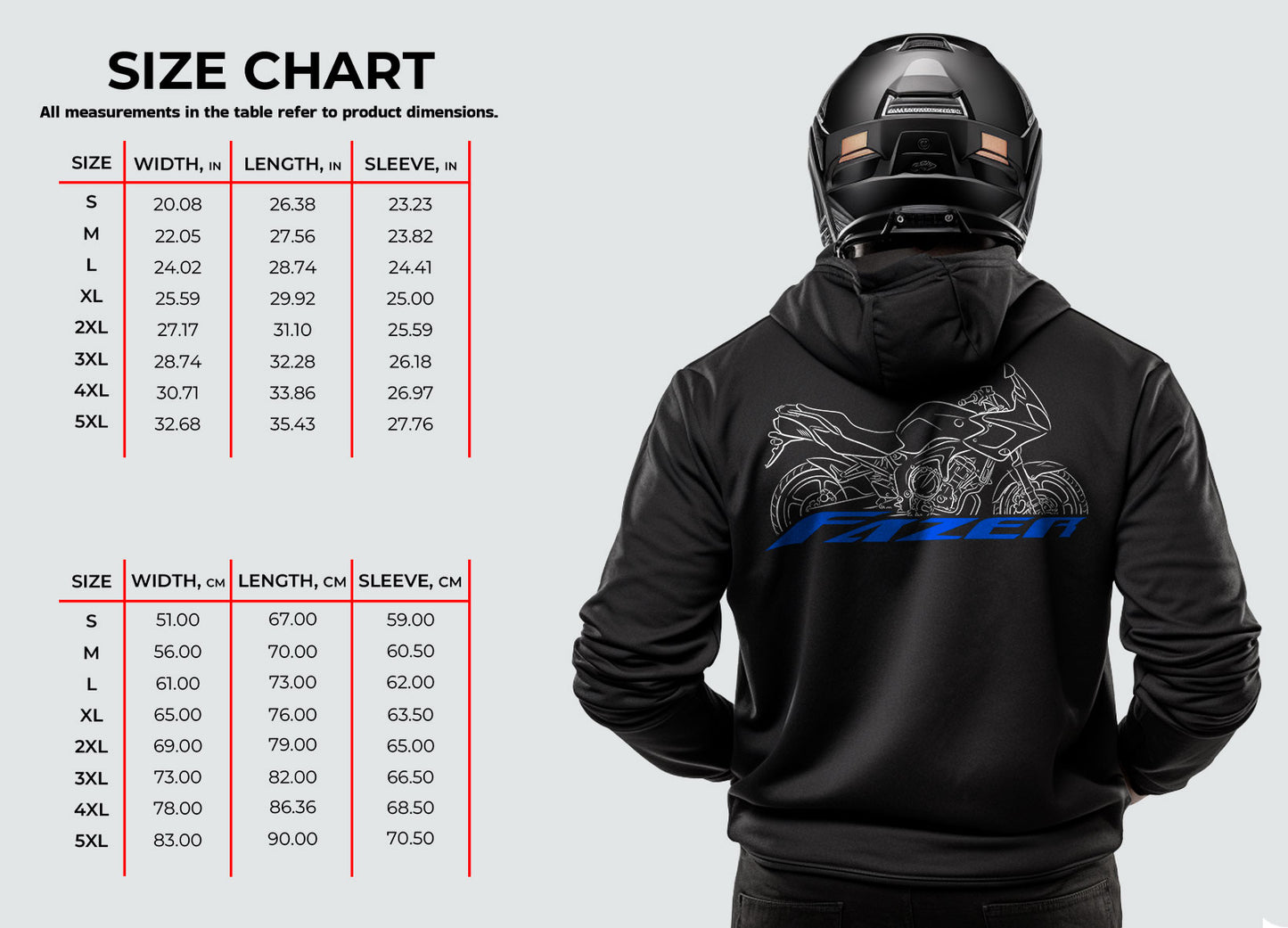 Yamaha FZ6 Fazer Inspired Hoodie - Motorcycle Sweatshirt for Riders