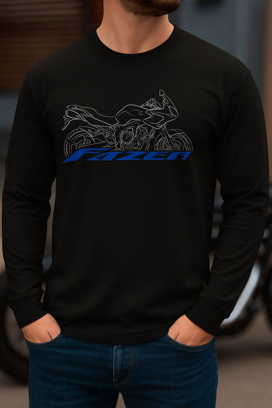 Yamaha FZ6 Fazer Inspired Long Sleeve T-Shirt - Long-Sleeve Motorcycle Tee Shirt for Riders