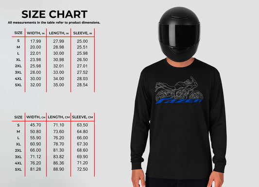 Yamaha FZ6 Fazer Inspired Long Sleeve T-Shirt - Long-Sleeve Motorcycle Tee Shirt for Riders