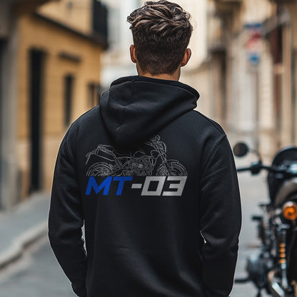 Yamaha MT-03 Inspired Zip Hoodie - Zip Up Motorcycle Sweatshirt for Riders