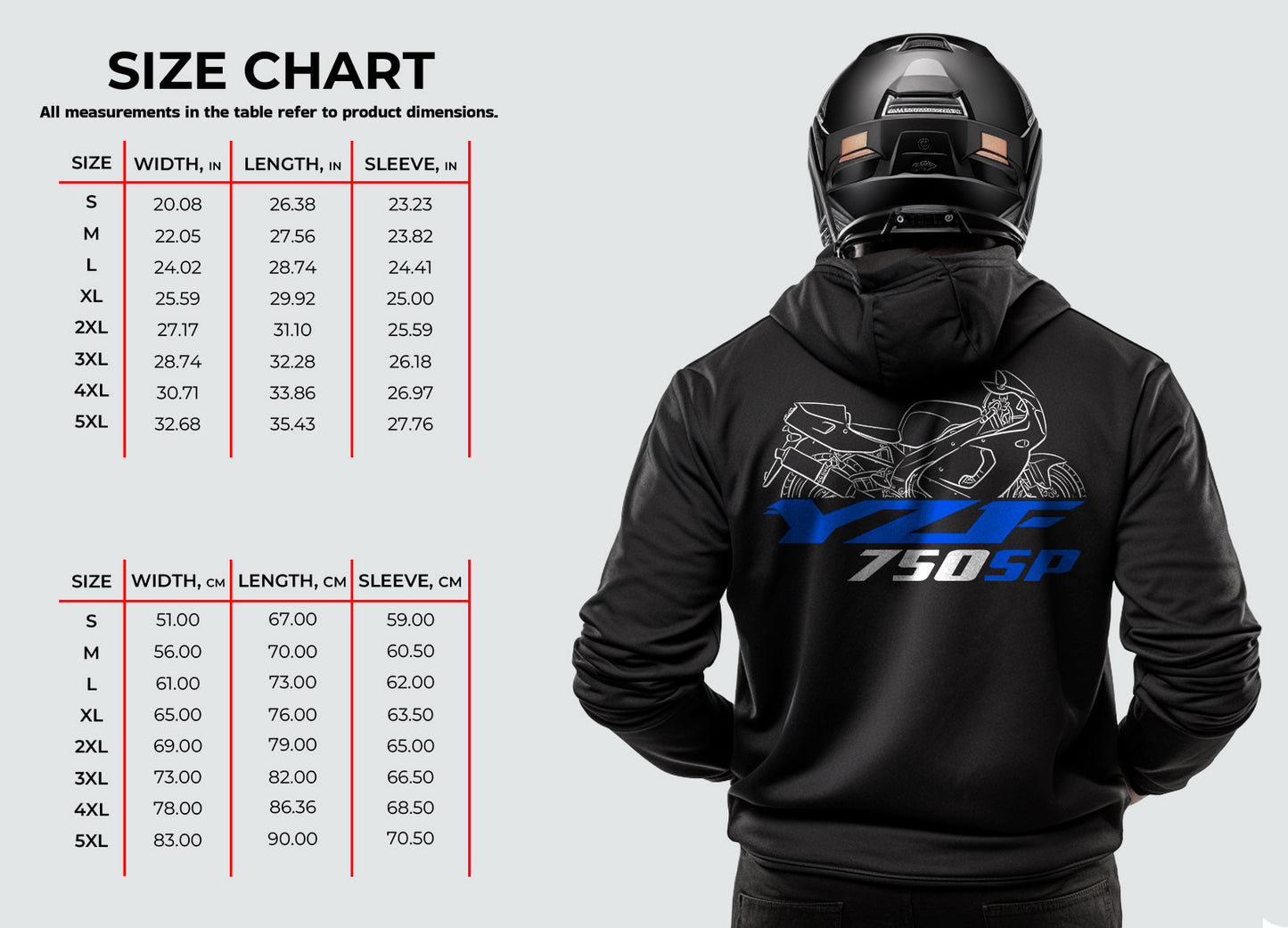Yamaha YZF 750SP 1993 - 1997 Inspired Hoodie - Motorcycle Sweatshirt for Riders