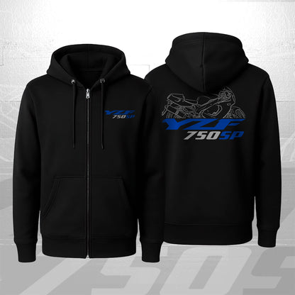 Yamaha YZF 750SP 1993 - 1997 Inspired Zip Hoodie - Zip Up Motorcycle Sweatshirt for Riders
