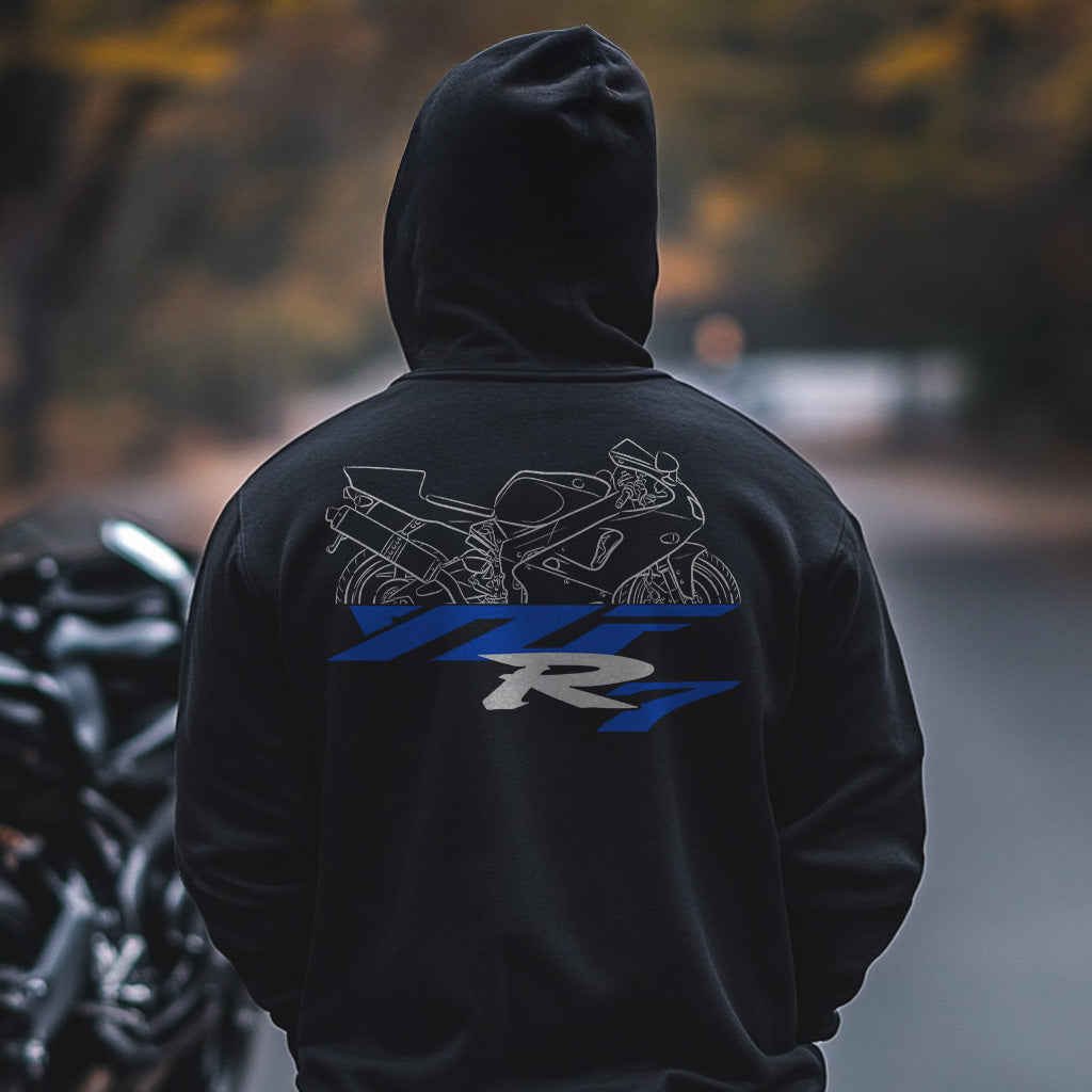 Yamaha YZF-R7 1999 Inspired Zip Hoodie - Zip Up Motorcycle Sweatshirt for Riders