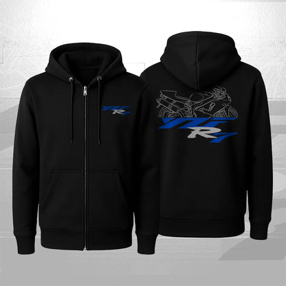 Yamaha YZF-R7 1999 Inspired Zip Hoodie - Zip Up Motorcycle Sweatshirt for Riders