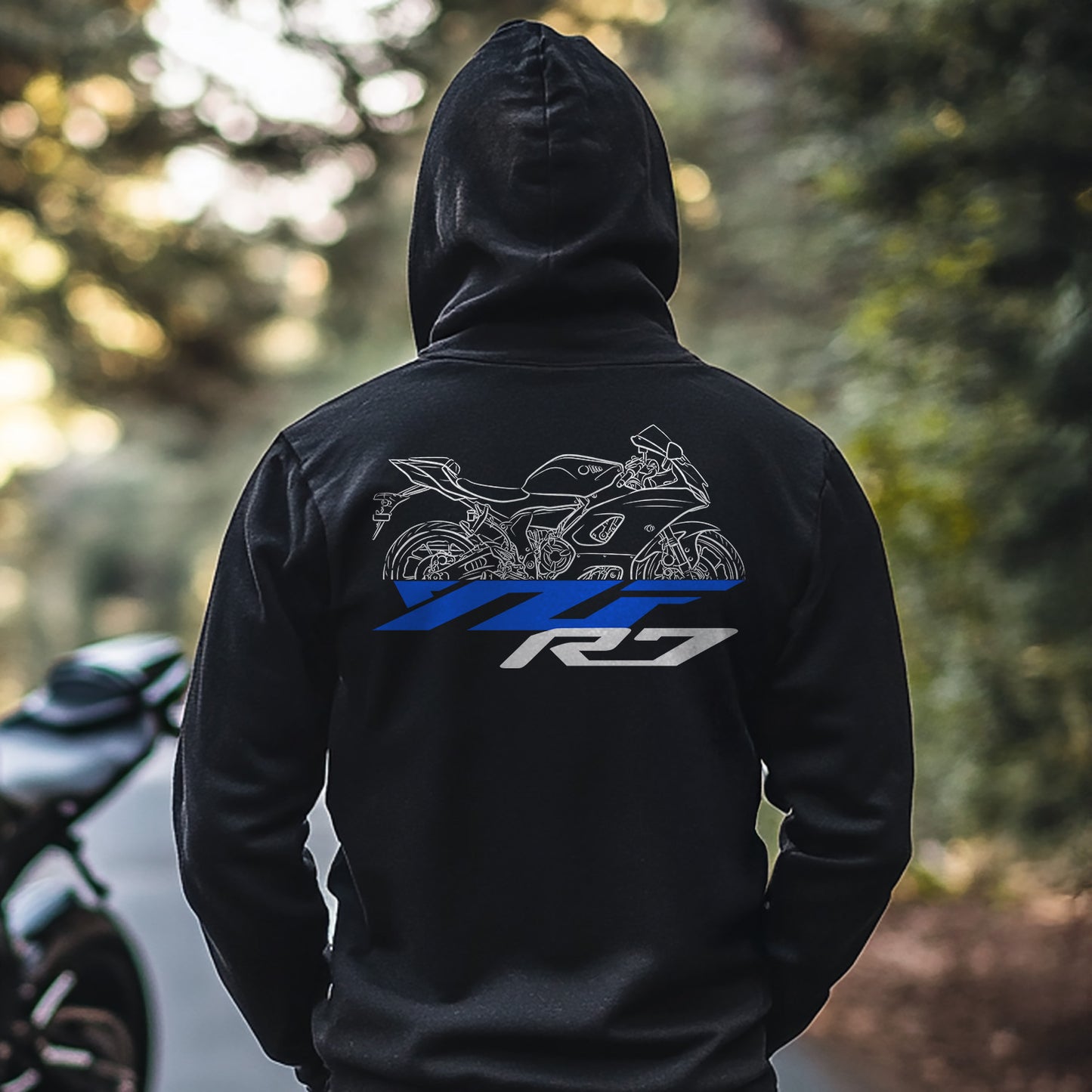 Yamaha YZF-R7 2022 - 2025 Inspired Zip Hoodie - Zip Up Motorcycle Sweatshirt for Riders
