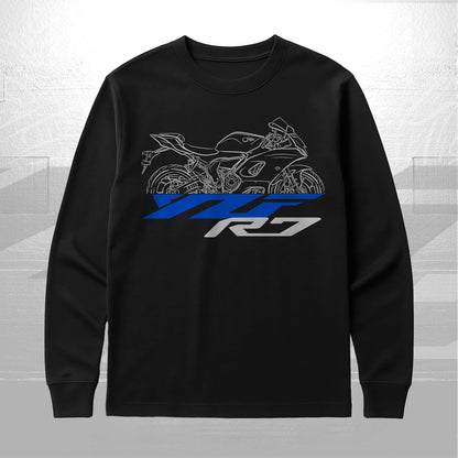 Yamaha YZF-R7 2022 - 2025 Inspired Long Sleeve T-Shirt - Long-Sleeve Motorcycle Tee Shirt for Riders