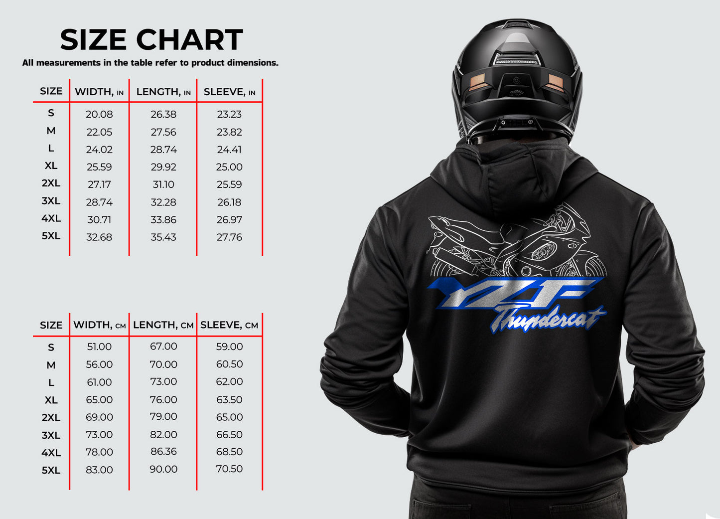 Yamaha YZF600R Thundercat 1996 - 2007 Inspired Hoodie - Motorcycle Sweatshirt for Riders