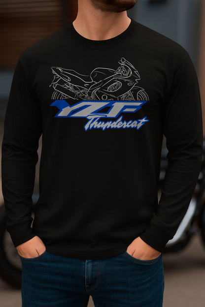 Yamaha YZF600R Thundercat 1996 - 2007 Inspired Long Sleeve T-Shirt - Long-Sleeve Motorcycle Tee Shirt for Riders