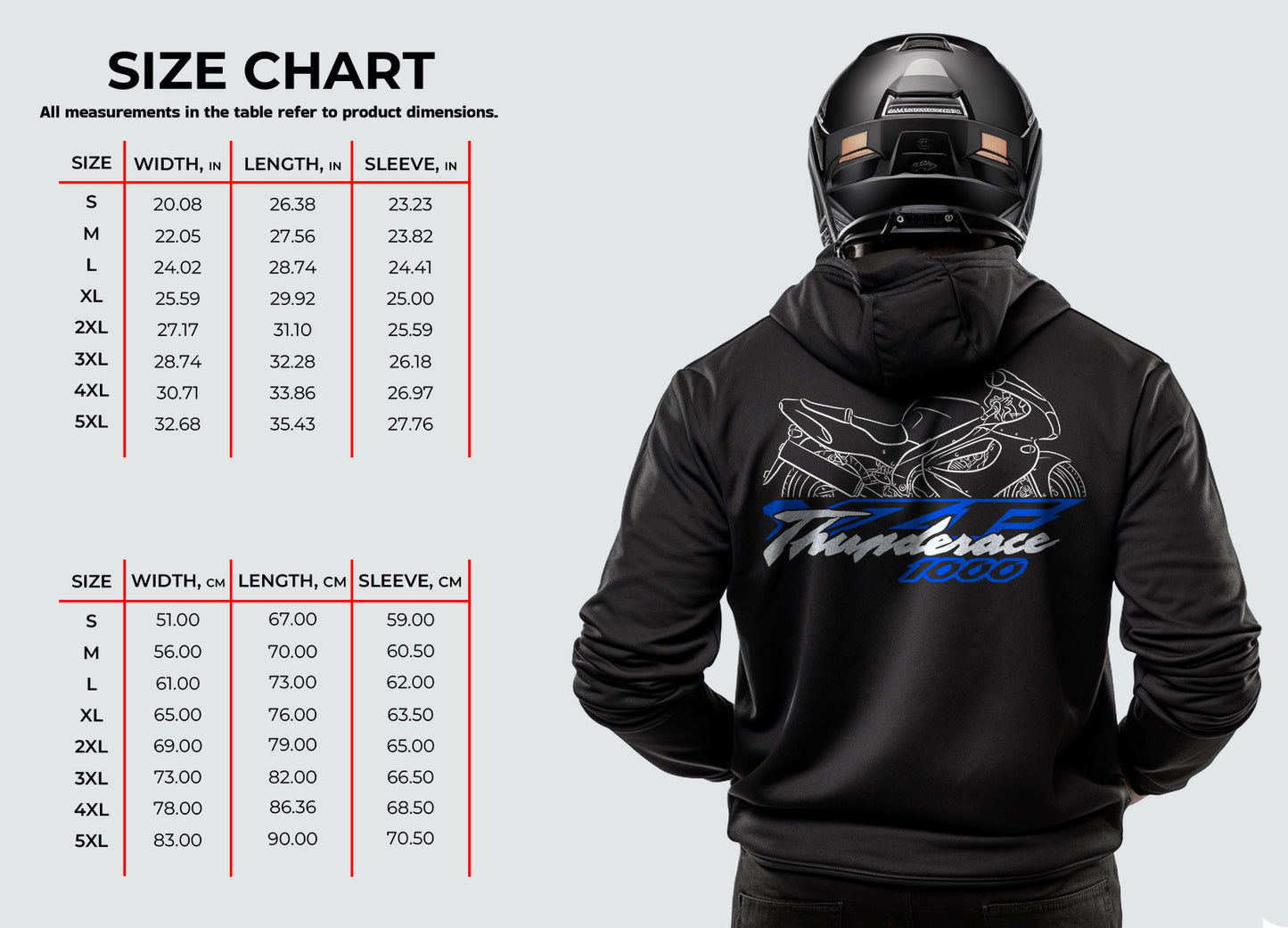 Yamaha YZF1000R Thunderace 1996 - 2005 Inspired Hoodie - Motorcycle Sweatshirt for Riders