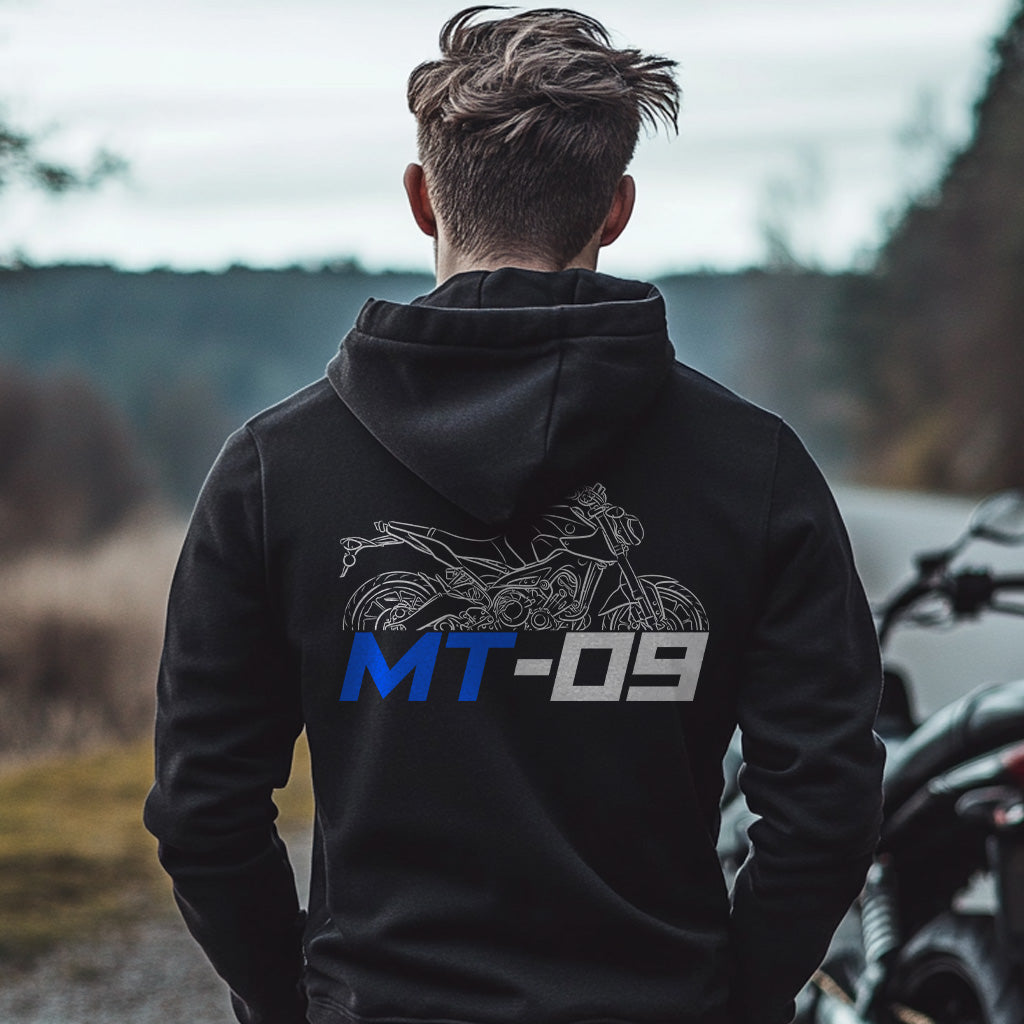 Yamaha MT-09 Inspired Zip Hoodie - Zip Up Motorcycle Sweatshirt for Riders