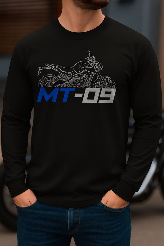 Yamaha MT-09 Inspired Long Sleeve T-Shirt - Long-Sleeve Motorcycle Tee Shirt for Riders
