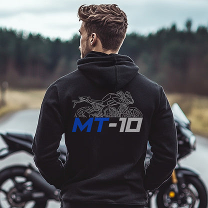 Yamaha MT-10 Inspired Zip Hoodie - Zip Up Motorcycle Sweatshirt for Riders