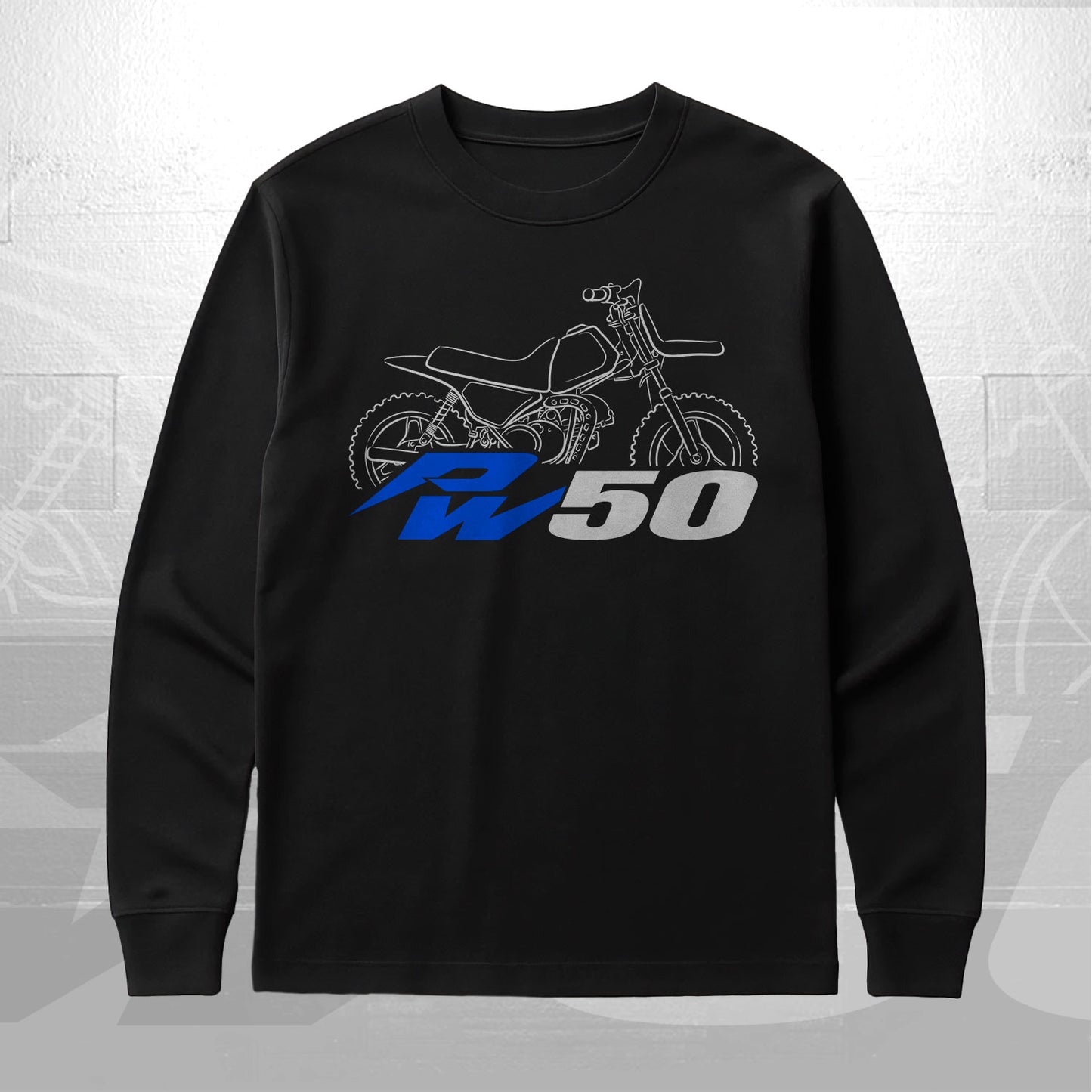 Yamaha PW50 Inspired Long Sleeve T-Shirt - Long-Sleeve Motorcycle Tee Shirt for Riders