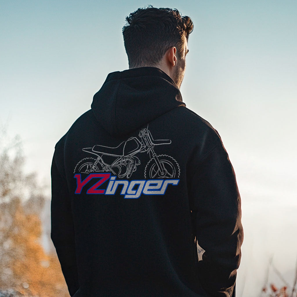 Yamaha YZinger 50 Inspired Zip Hoodie - Zip Up Motorcycle Sweatshirt for Riders