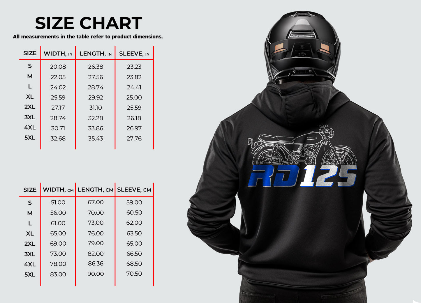 Yamaha RD125 Inspired Hoodie - Motorcycle Sweatshirt for Riders