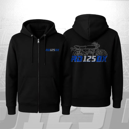 Yamaha RD125 Inspired Zip Hoodie - Zip Up Motorcycle Sweatshirt for Riders