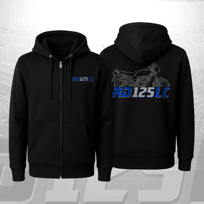 Yamaha RD125 Inspired Zip Hoodie - Zip Up Motorcycle Sweatshirt for Riders