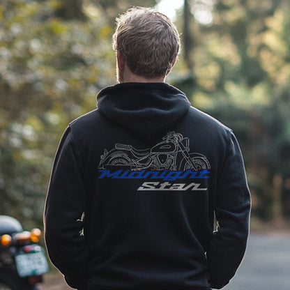 Yamaha Midnight Star (XV1600AS) 2000 - 2003 Inspired Zip Hoodie - Zip Up Motorcycle Sweatshirt for Riders