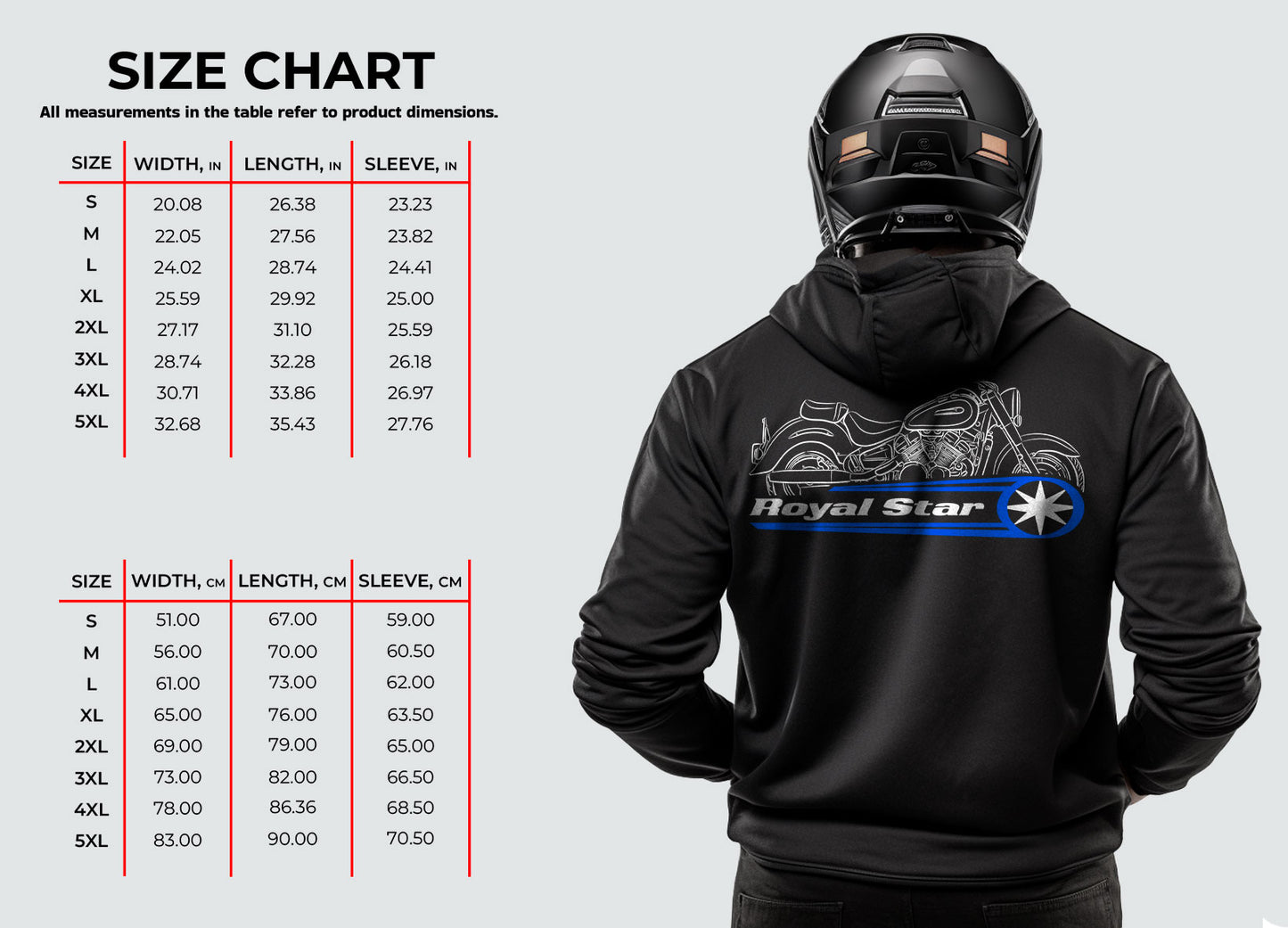 Yamaha Royal Star XVZ1300 Inspired Hoodie - Motorcycle Sweatshirt for Riders