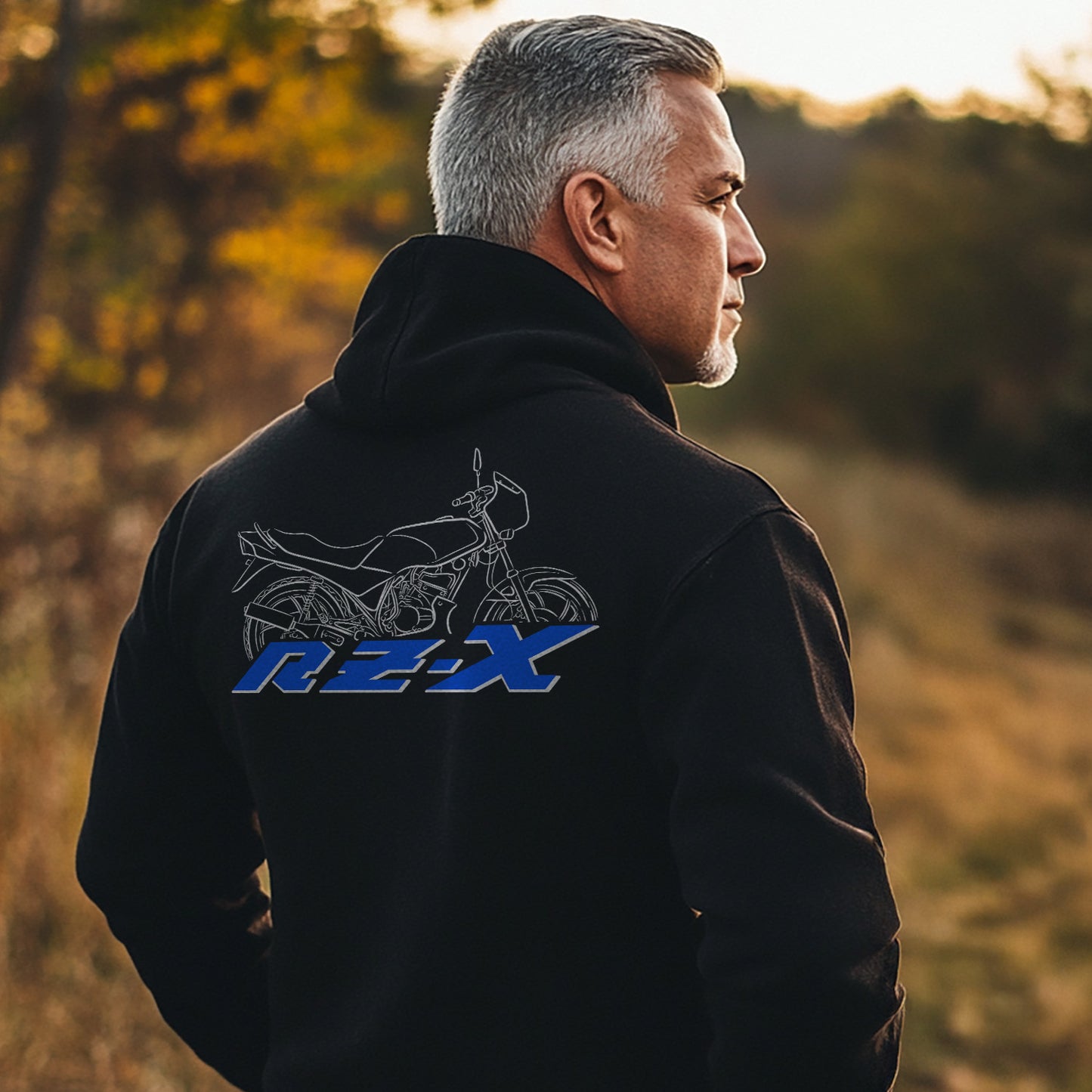 Yamaha RZ-X 1986 - 1991 Inspired Zip Hoodie - Zip Up Motorcycle Sweatshirt for Riders