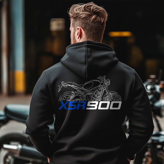 Yamaha XSR 900 Inspired Zip Hoodie - Zip Up Motorcycle Sweatshirt for Riders