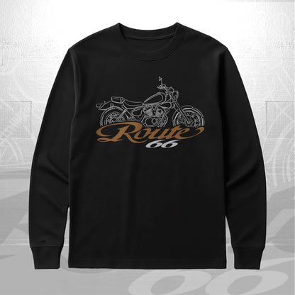 Yamaha XV250 Route 66 Inspired Long Sleeve T-Shirt - Long-Sleeve Motorcycle Tee Shirt for Riders