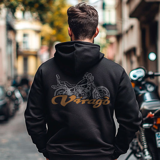 Yamaha XV1100 Virago Inspired Zip Hoodie - Zip Up Motorcycle Sweatshirt for Riders
