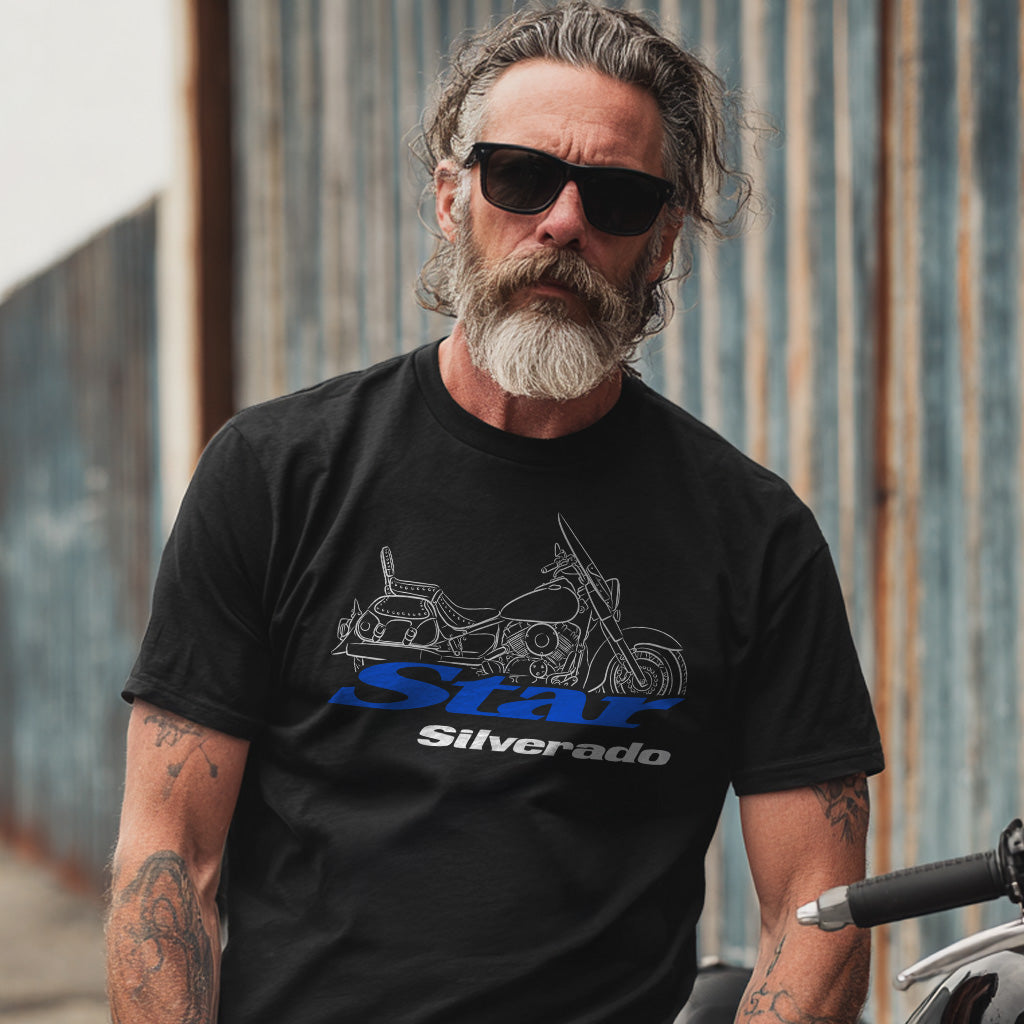 Yamaha V-Star 650 Silverado Inspired T-Shirt - Motorcycle Tee Shirt for Riders