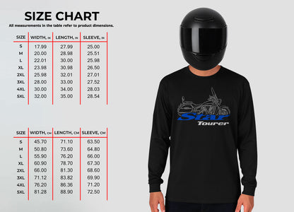 Yamaha XVS1300CT V-Star Tourer 2007 - 2017 Inspired Long Sleeve T-Shirt - Long-Sleeve Motorcycle Tee Shirt for Riders