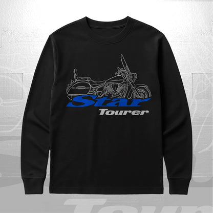 Yamaha XVS1300CT V-Star Tourer 2007 - 2017 Inspired Long Sleeve T-Shirt - Long-Sleeve Motorcycle Tee Shirt for Riders
