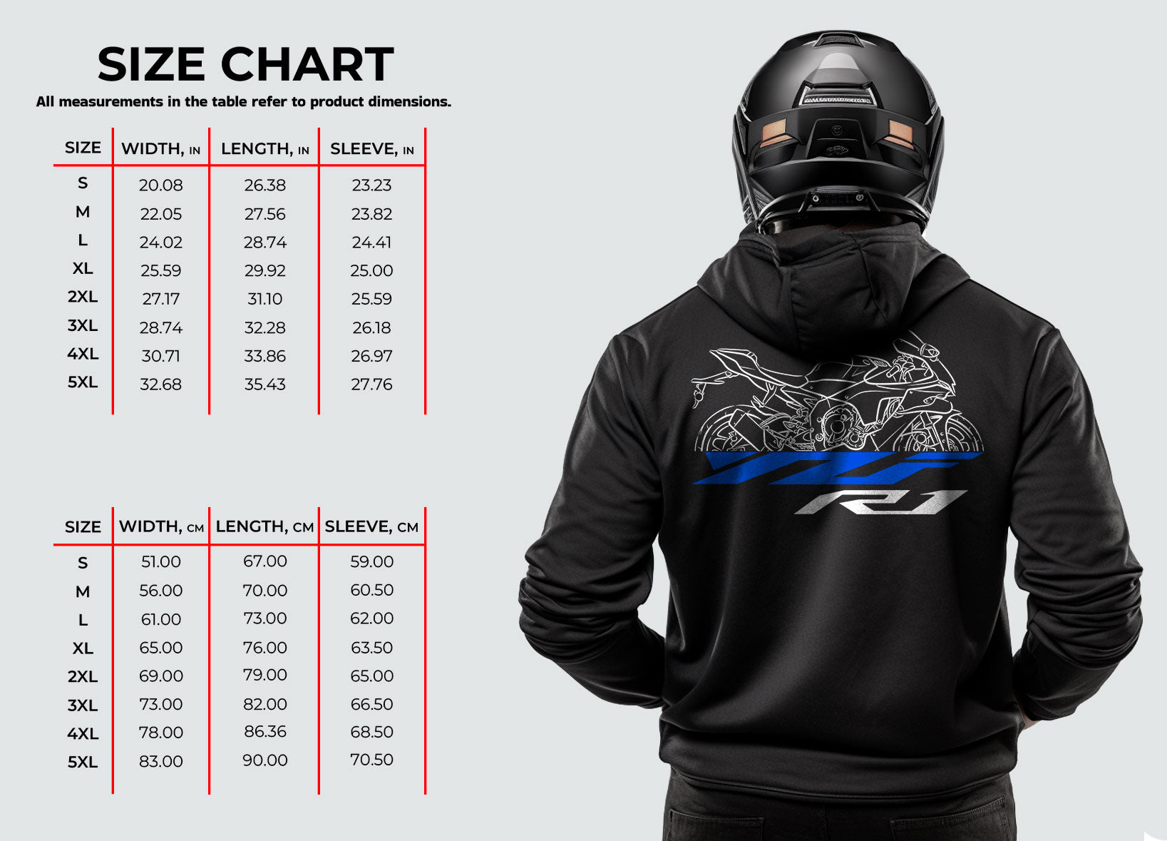 Yamaha YZF-R1 2025 Inspired Hoodie - Motorcycle Sweatshirt for Riders