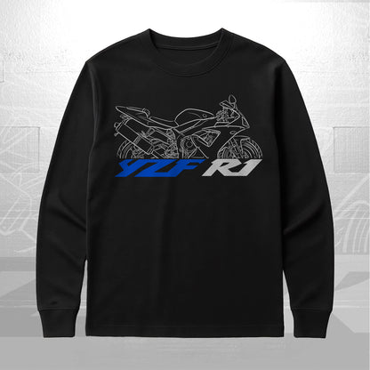 Yamaha YZF-R1 2002 - 2003 Inspired Long Sleeve T-Shirt - Long-Sleeve Motorcycle Tee Shirt for Riders