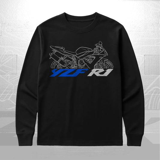 Yamaha YZF-R1 2002 - 2003 Inspired Long Sleeve T-Shirt - Long-Sleeve Motorcycle Tee Shirt for Riders