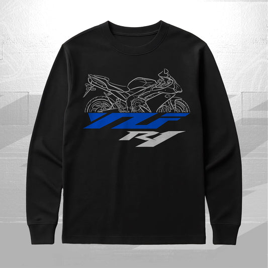 Yamaha YZF-R1 2007-2008 Inspired Long Sleeve T-Shirt - Long-Sleeve Motorcycle Tee Shirt for Riders