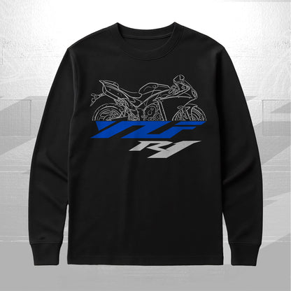 Yamaha YZF-R1 2012 - 2014 Inspired Long Sleeve T-Shirt - Long-Sleeve Motorcycle Tee Shirt for Riders